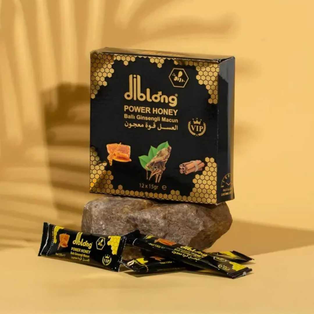 Diblong Power Honey - 12 Bustine da 15g con Miele Millefiori e Estratti Botanici per Energia e Benessere
