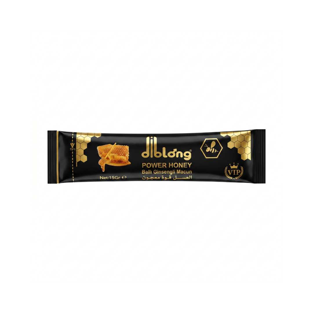 Diblong Power Honey - 12 Bustine da 15g con Miele Millefiori e Estratti Botanici per Energia e Benessere