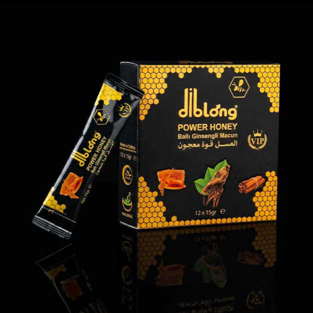 Diblong Power Honey - 12 Bustine da 15g con Miele Millefiori e Estratti Botanici per Energia e Benessere