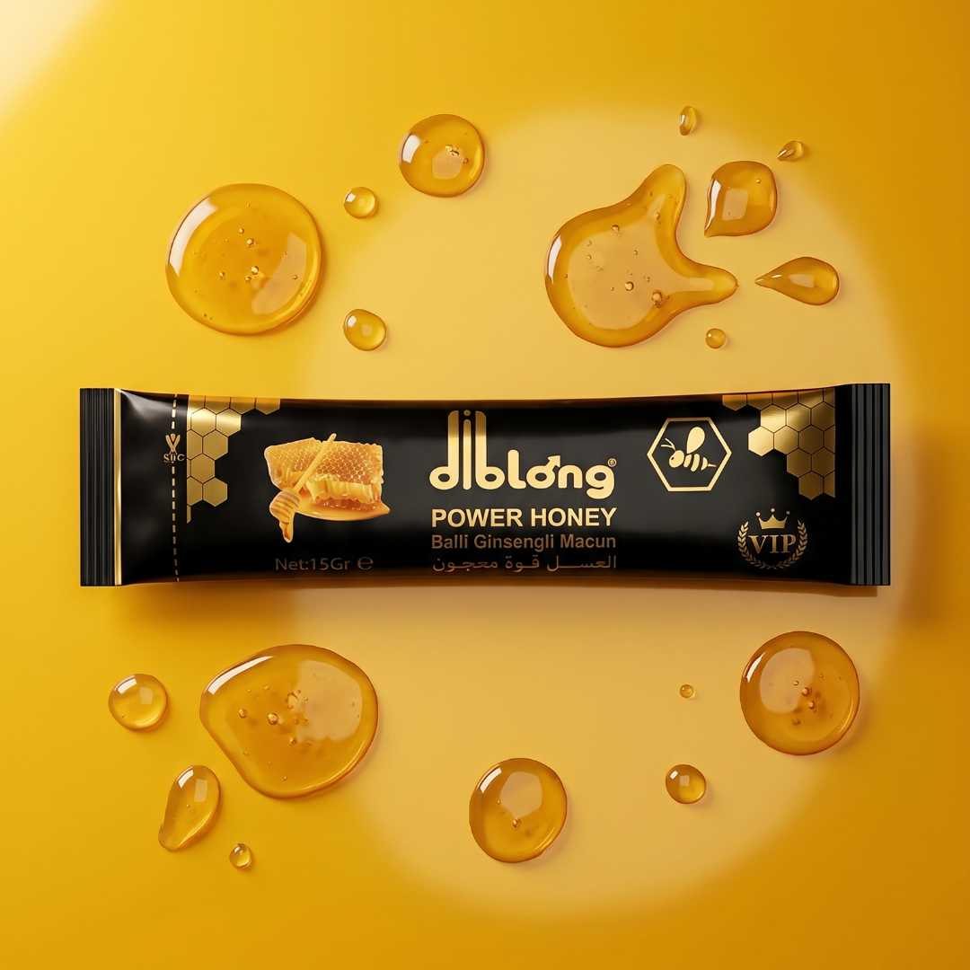Diblong Power Honey - 12 Bustine da 15g con Miele Millefiori e Estratti Botanici per Energia e Benessere
